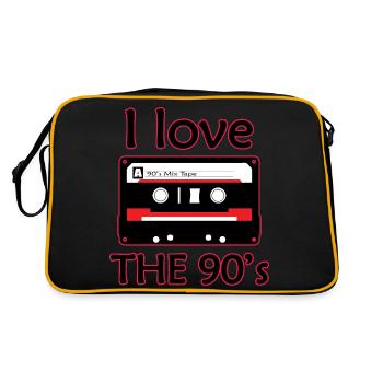 1990iger Sprüche 90s Geschenksidee - Retro Tasche - Schwarz/Gold - Hinten