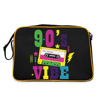 1990iger Sprüche 90s Geschenksidee - Retro Tasche - Schwarz/Gold - Hinten