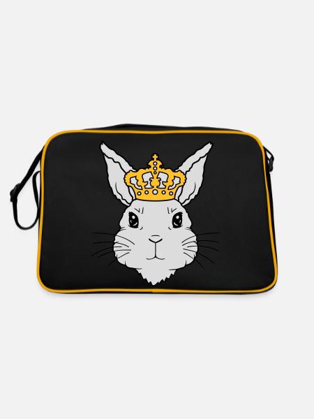 King Rabbit Crown Visage - Sac Retro - noir/or - Dos