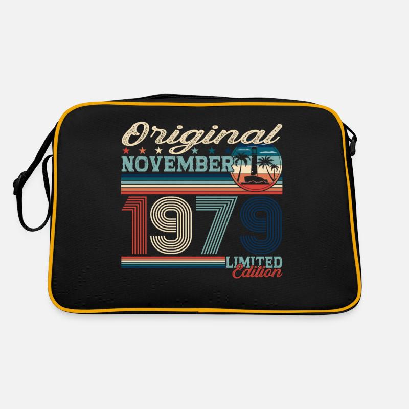 Original November 1979 43. Geburtstag Geschenk - Retro Tasche - Schwarz/Gold