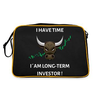 I have time, I am a long-term investor - Retro Bag - black/gold - Back