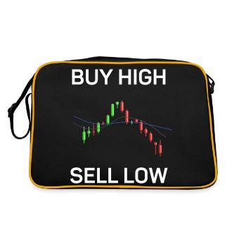 Buy high, sell low, fun - Retro Bag - black/gold - Back