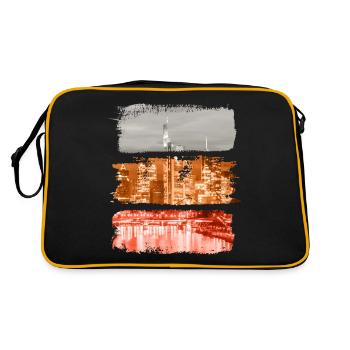 Frankfurt Vintage Retro Deutschland Stadt Skyline - Retro Tasche - Schwarz/Gold - Hinten
