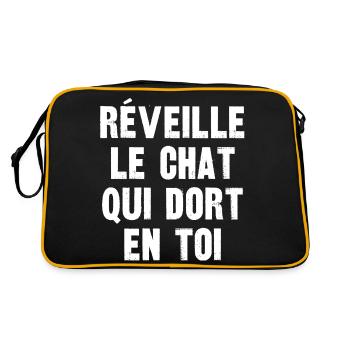 réveille le chat qui dort en toi - Sac Retro - noir/or - Dos