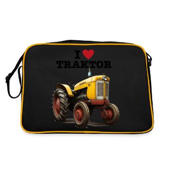 I LOVE TRAKTOR - Retro Tasche - Schwarz/Gold - Hinten