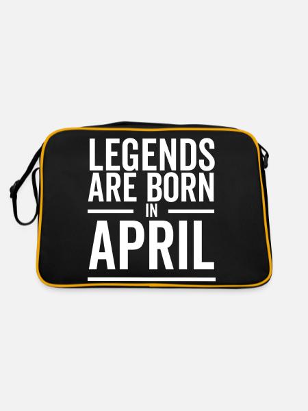 Legends Are Born in April - Retro Bag - black/gold - Back