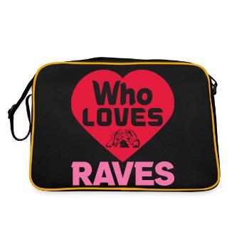 WHO LOVES RAVES FUNNY - Retro Bag - black/gold - Back