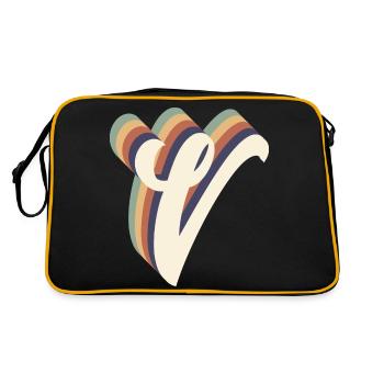 Letter V - Retro Bag - black/gold - Back