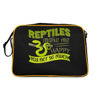 Schlangenbesitzer Schlangenliebhaber Schlangen - Retro Tasche - Schwarz/Gold - Hinten