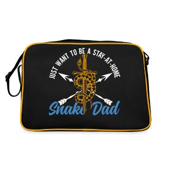 Schlangenbesitzer Schlangenliebhaber Schlangen - Retro Tasche - Schwarz/Gold - Hinten