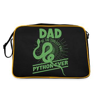 Schlangenbesitzer Schlangenliebhaber Schlangen - Retro Tasche - Schwarz/Gold - Hinten