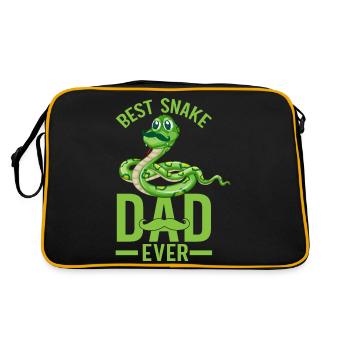 Schlangenbesitzer Schlangenliebhaber Schlangen - Retro Tasche - Schwarz/Gold - Hinten