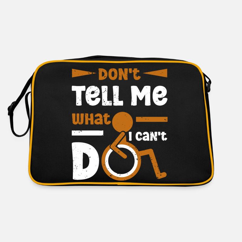 Rollstuhl Rollstuhlfahrer Beinamputation - Retro Tasche - Schwarz/Gold