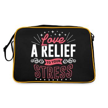 Love a relief to your stress - Retro Bag - black/gold - Back