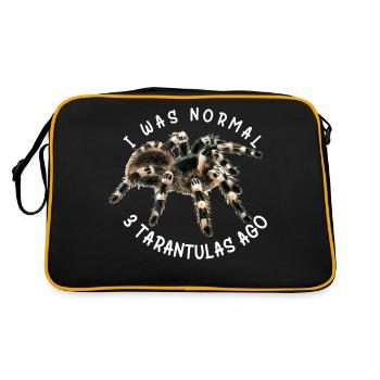 Vogelspinne Spinnen Haustier Vogelspinnen Sammler - Retro Tasche - Schwarz/Gold - Hinten