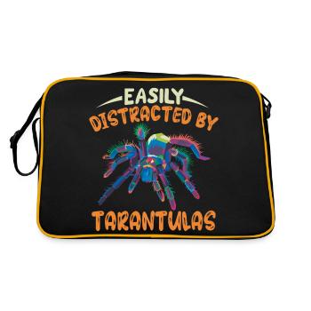 Vogelspinne Spinnen Haustier Vogelspinnen Sammler - Retro Tasche - Schwarz/Gold - Hinten