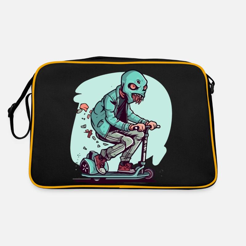 Das Monster auf dem Roller Retro Tasche