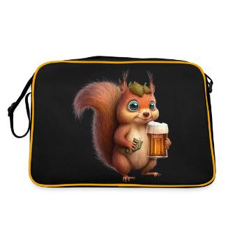 Écureuil mignon avec de la bière - Sac Retro - noir/or - Dos