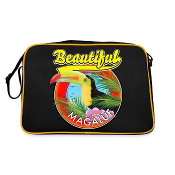 Beautiful Magaluf, toucan logo. - Retro Bag - black/gold - Back