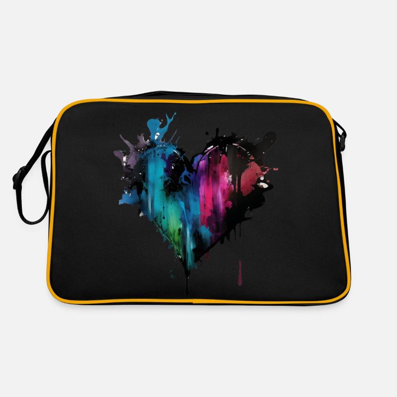 Heart Paint Drop Graffiti Retro Bag