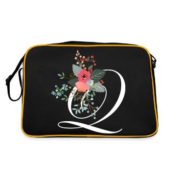 Lettre q fleuris - Sac Retro - noir/or - Dos