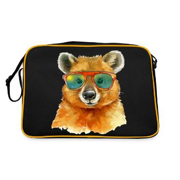 Lilou le quokka à lunettes - Sac Retro - noir/or - Dos
