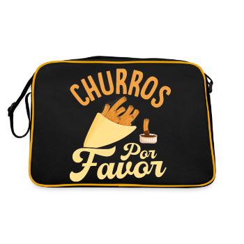 Curros Por Favor Latin Pastry Food Dessert - Retro Tasche - Schwarz/Gold - Hinten