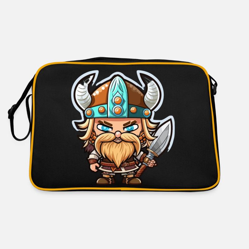 Ragnar's Conquests: Cartoon Viking Ragnar Retro Bag