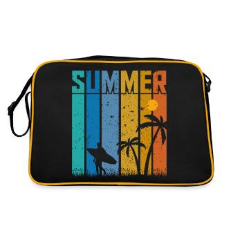 Summer Vibes Surfer - Retro Tasche - Schwarz/Gold - Hinten