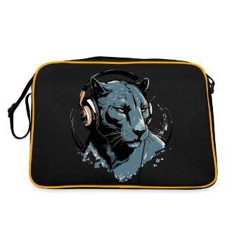 Amy la panthère audiophile - Sac Retro - noir/or - Dos