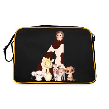 4e anniversaire - quatrième anniversaire animaux - Sac Retro - noir/or - Dos