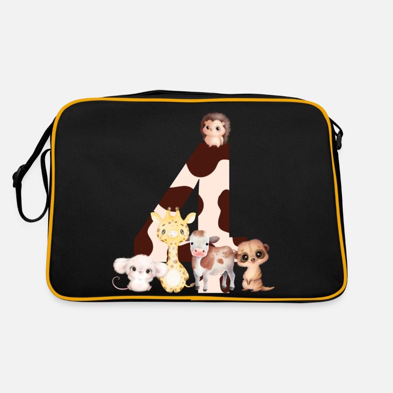 4-jähriges Jubiläum - vierjähriges Jubiläum Tiere Retro Tasche