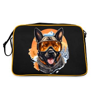 Portrait enneigé de berger: équipement d’hiver Halloween - Sac Retro - noir/or - Dos