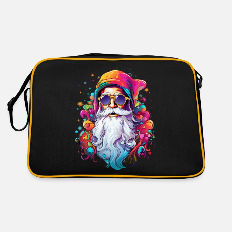 Psychedelischer Weihnachtsmann Retro Tasche
