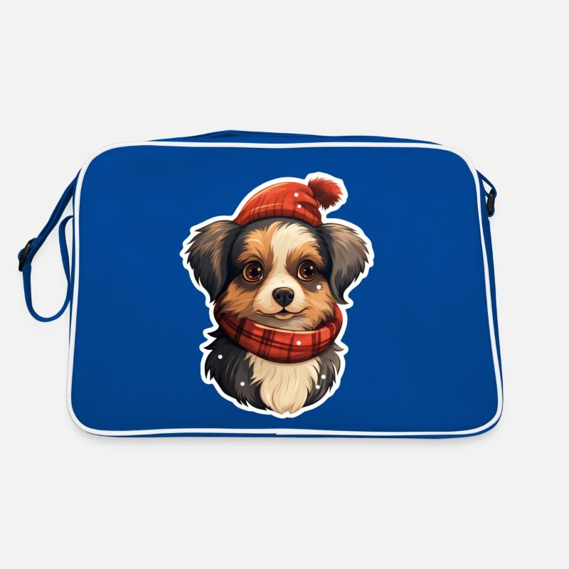 Chiot mignon en hiver Sac Retro