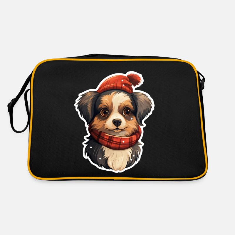 Chiot mignon en hiver Sac Retro