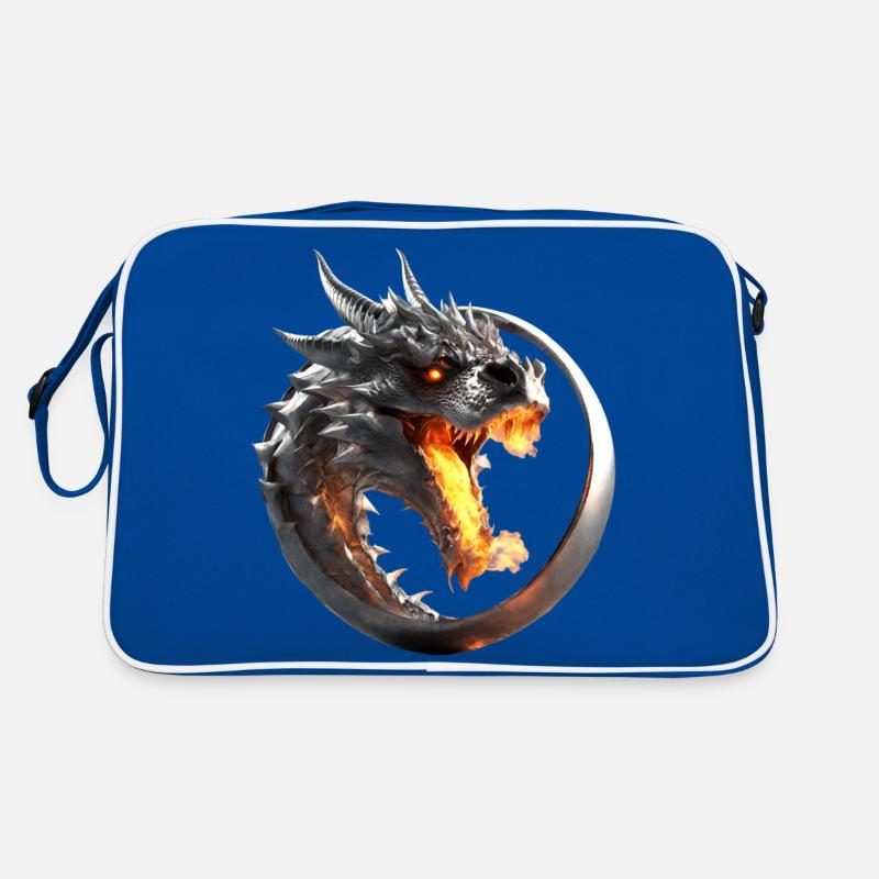 Feuerdrache im Ring Retro Tasche