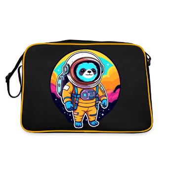 Sloth Astronaut Illustration - Retro Bag - black/gold - Back