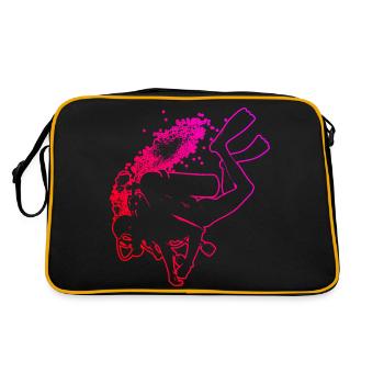 Tauchen Scuba Tauchen Scuba Diver Diver - Retro Tasche - Schwarz/Gold - Hinten