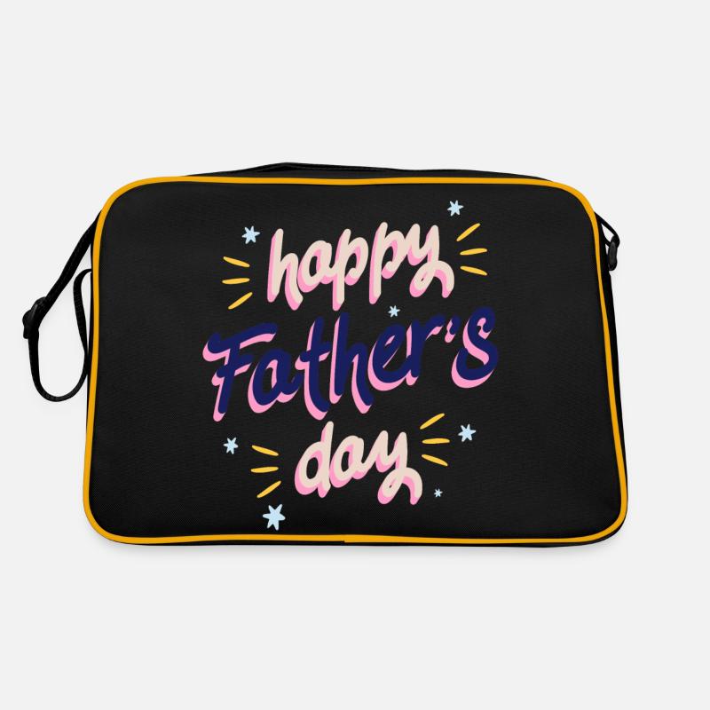 Herzlichen Glückwunsch Papa - Retro Tasche - Schwarz/Gold