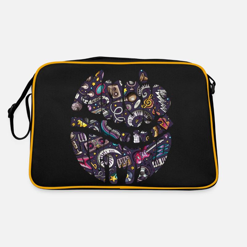 Music makes it all better - Retro Tasche - Schwarz/Gold
