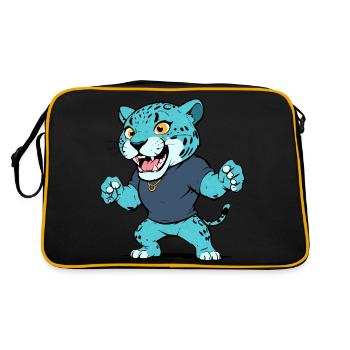 kleiner Jaguar - Retro Tasche - Schwarz/Gold - Hinten