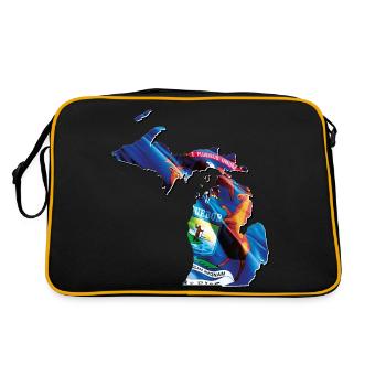 Michigan (United States) | Real Flag | Flag Map - Retro Bag - black/gold - Back