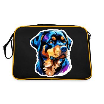 Aquarelles Rottweiler - Sac Retro - noir/or - Dos