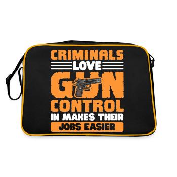criminels aiment le contrôle des armes à feu Design pour un fan d’armes à feu - Sac Retro - noir/or - Dos