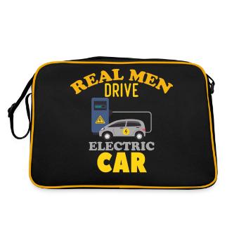 Real men drive an electric car - Retro Bag - black/gold - Back