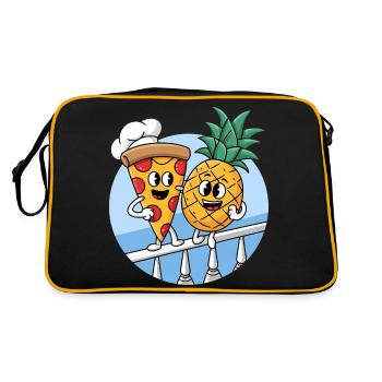 Pizza ananas Pizza hawaïenne ananas sur pizza - Sac Retro - noir/or - Dos