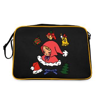 Douce image de Noël avec l’Enfant Jésus, arbre de Noël - Sac Retro - noir/or - Dos