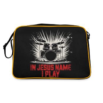 Rhythmus für den Glauben - Retro Tasche - Schwarz/Gold - Hinten