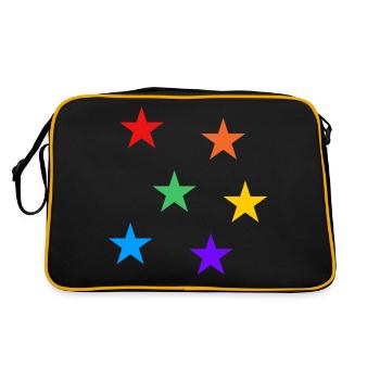 Stars Rainbow LGBTQ subtle gay pride - Retro Bag - black/gold - Back